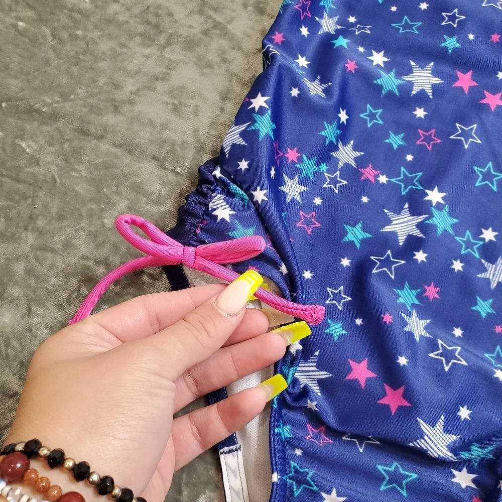 Speedo Girl's Star Print Swimsuit - Picture 2 of 8